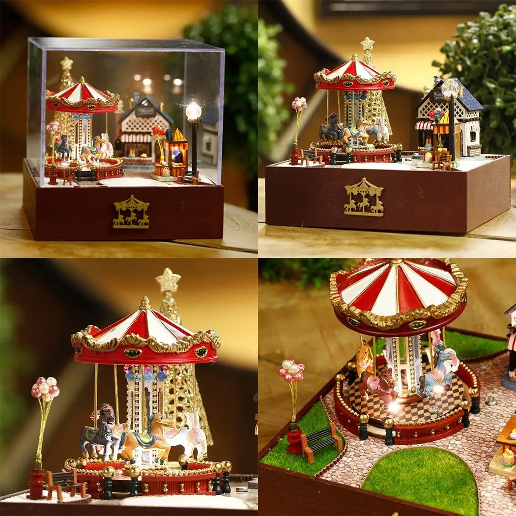 Красивый merry go светодио дный круглый светодиодный свет карусель музыкальная