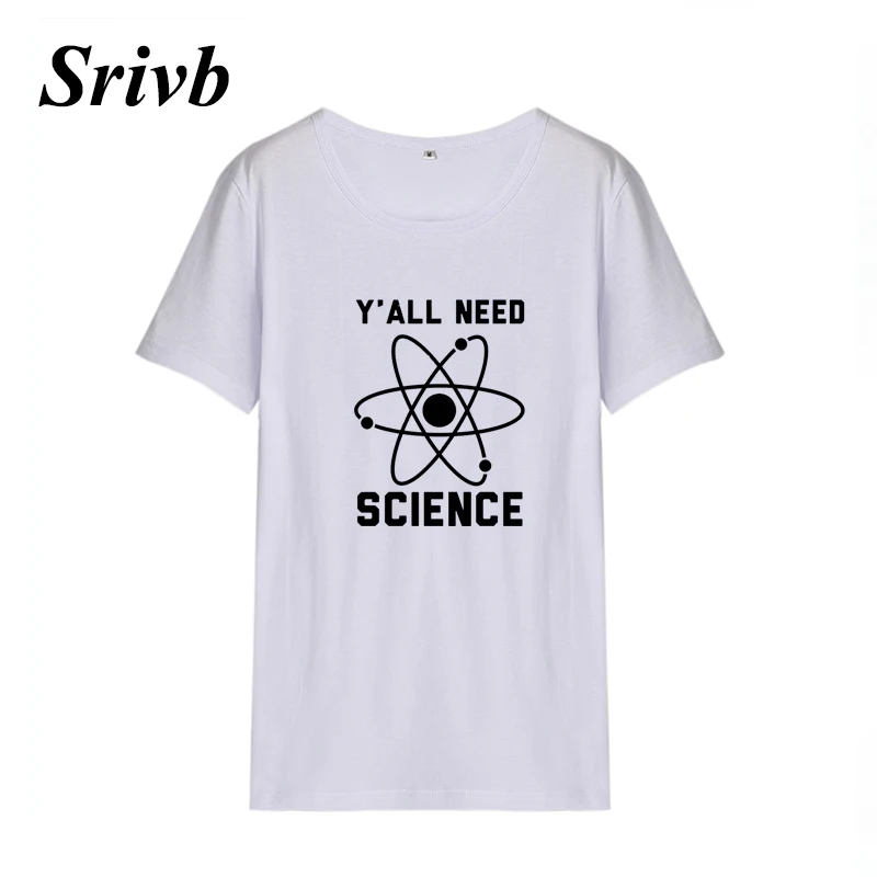 Женская футболка с коротким рукавом Srivb Science Kawaii черно белая хлопковая Футболка