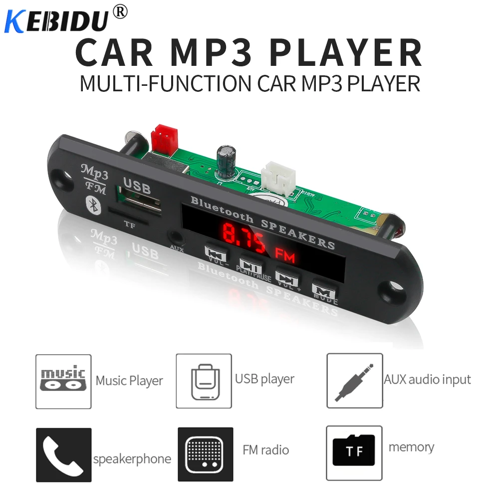 KEBIDU Bluetooth WMA MP3 декодер плата кардридер беспроводной модуль аудио аксессуары с FM
