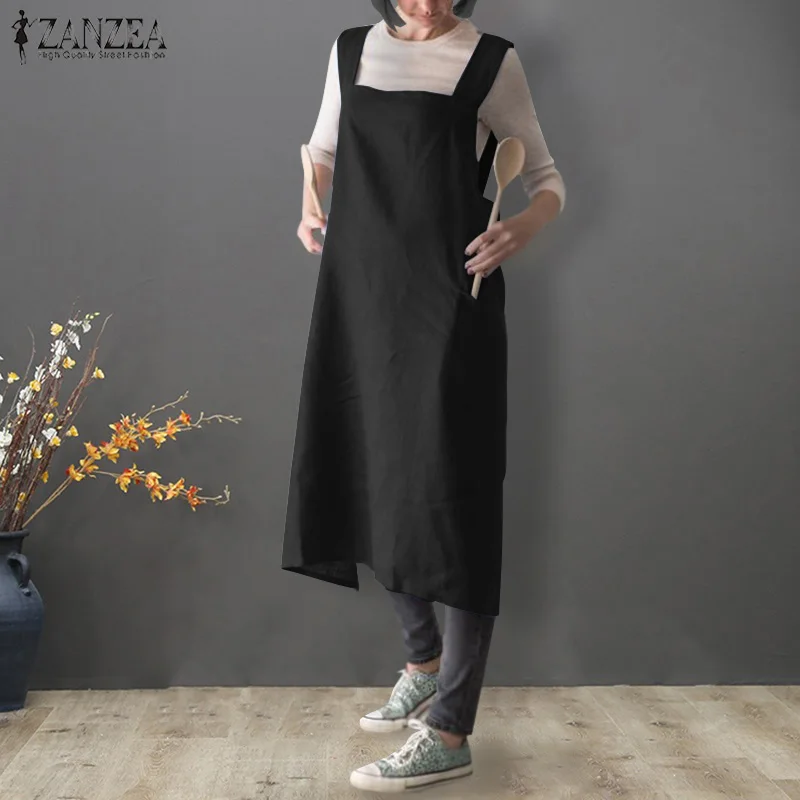 Весна ZANZEA мода 2019 г. хлопок белье свободные вечерние партии Vestido Лето для женщин