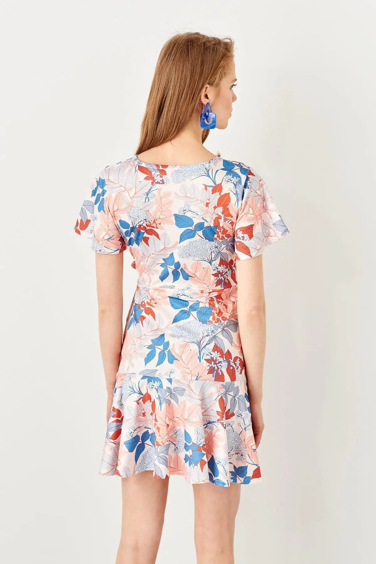 Trendyol порошковый узор двубортное трикотажное платье TWOSS19VG0146|Женские платья| |