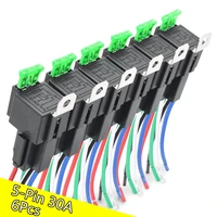 6pcslot 12v 5 pin 30a fuse relay switch harnes kit