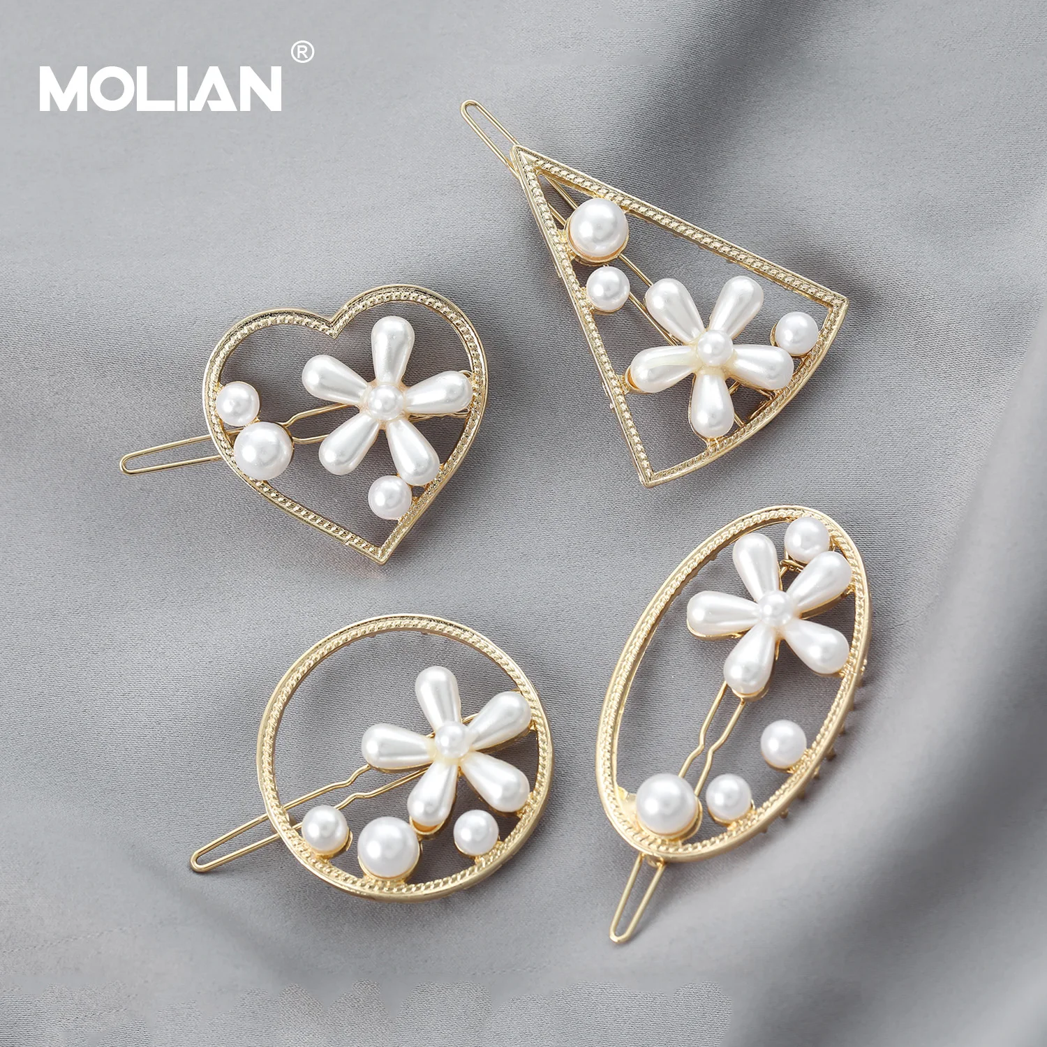 Аксессуары для волос из молианского жемчуга круглые заколки в форме сердца