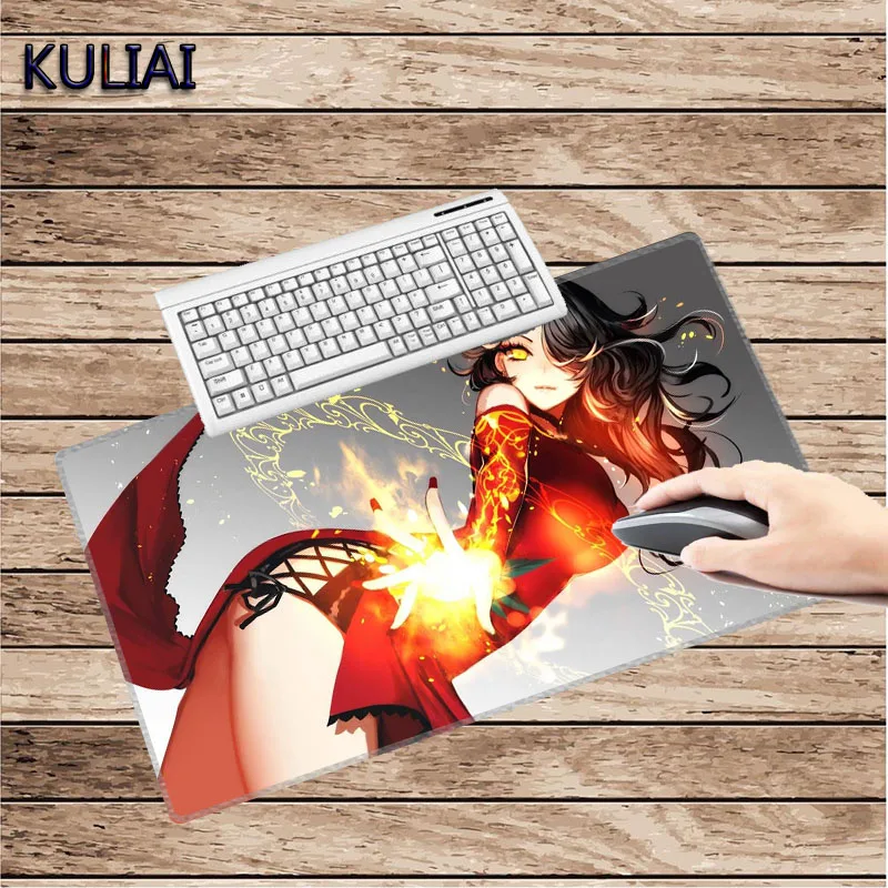 XGZ Manga Anime Sexy Mouse Pad Custom Office Desk Pad Edge Control Nier Game Pad Mouse Mat Girls Keyboard for Laptop Rubber