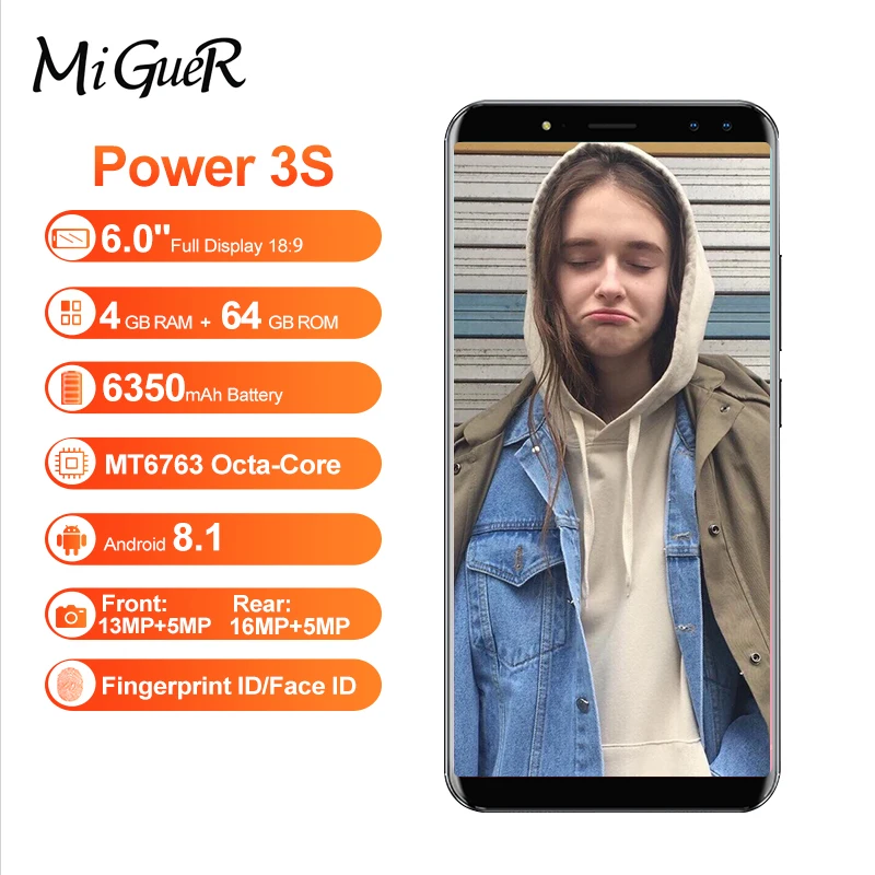 Смартфон Ulefone Power 3S Face ID с 6 0 дюймовым дисплеем восьмиядерным процессором MTK6763 ОЗУ 4