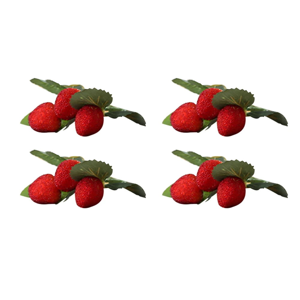 Искусственные красные ягоды 4 шт. реалистичные фрукты моделирование модель еды
