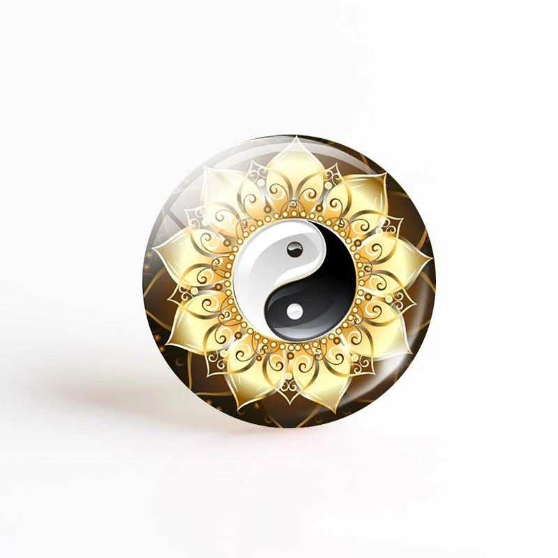 Стеклянные кабошоны Tai Chi Yin Yang 25 мм круглые бусины для самостоятельного