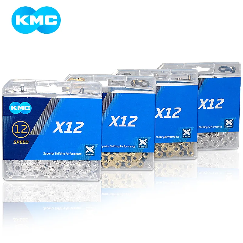 KMC X12 12 Скоростей 126L MTB цепь для горного велосипеда s Золотая с волшебной кнопкой