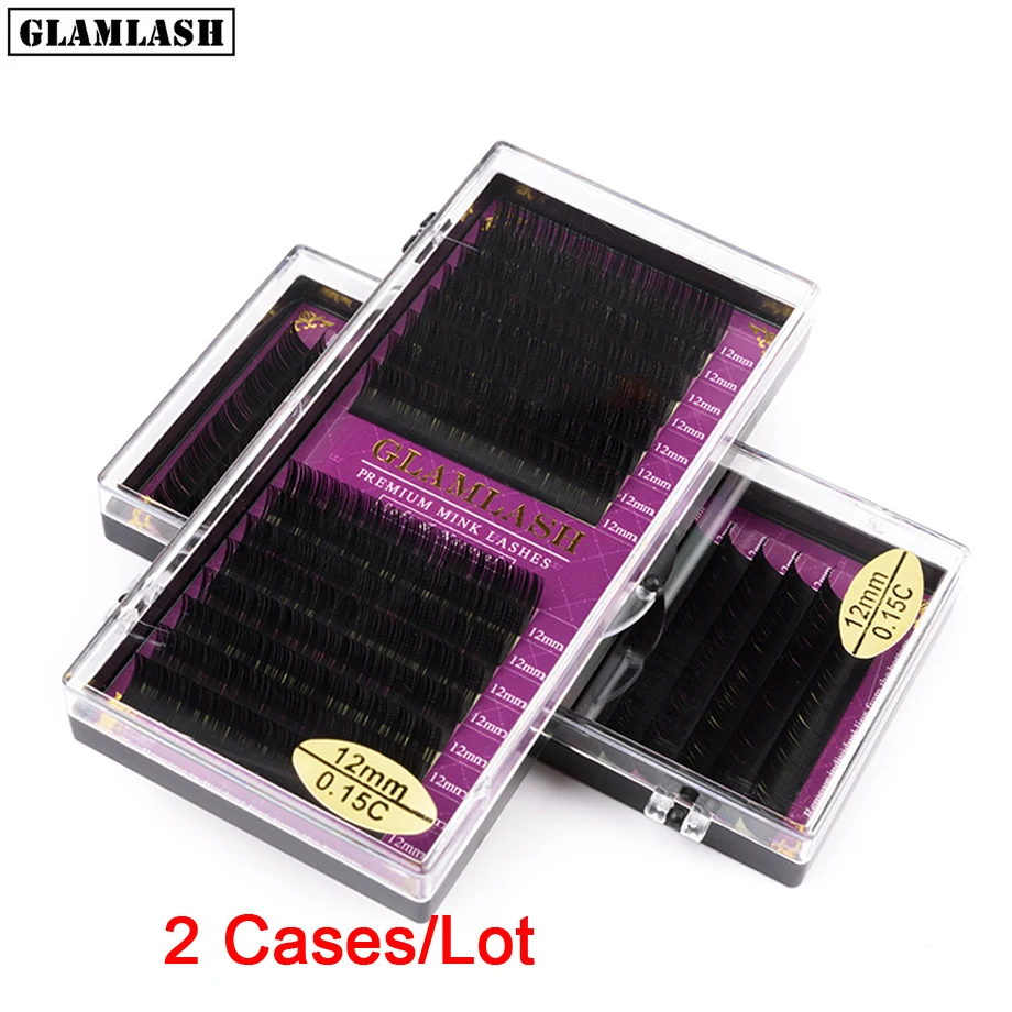 GLAMLASH оптовая продажа 2 лотка 16 рядов натуральная синтетическая норка