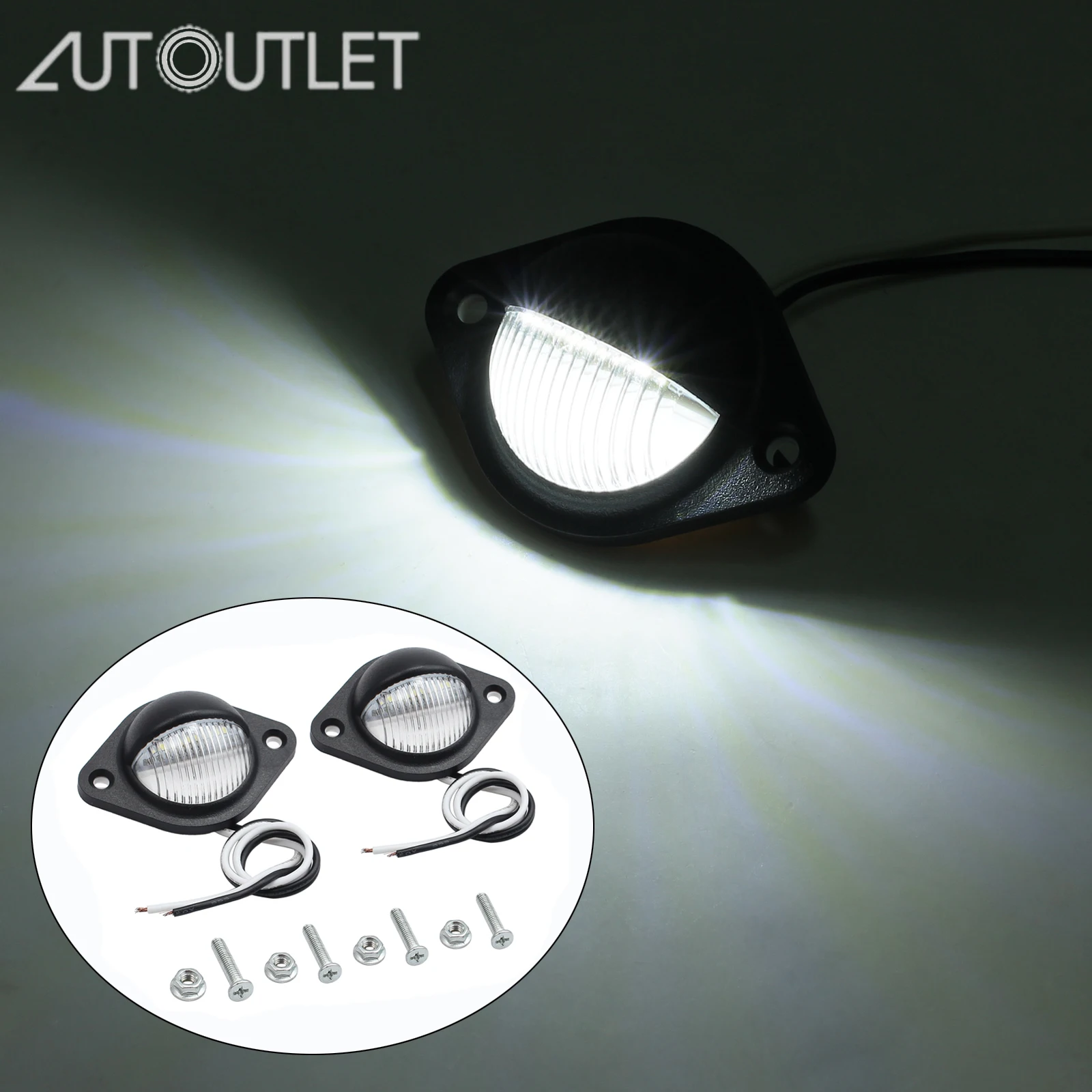 AUTOUTLET 2 шт. светодиодные номерные знаки 12 В 24 для автомобильного прицепа