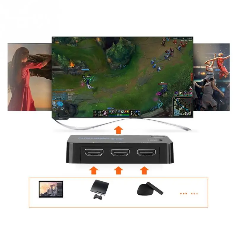 Видео высокого Разрешение 4 K Ultra HD HDMI коммутатор 3X1 3 в 1 из 1080 P Video Splitter конвертер