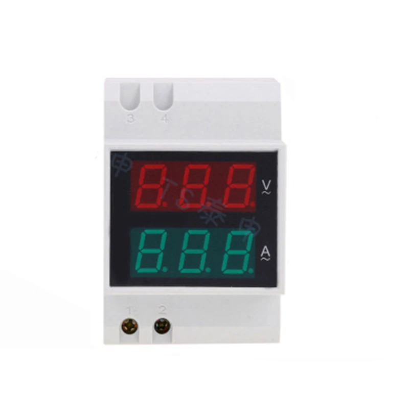 Рельсовый двойной светодиодный дисплей цифровой AC80-300V 0 1-99.9A Вольтметр Амперметр