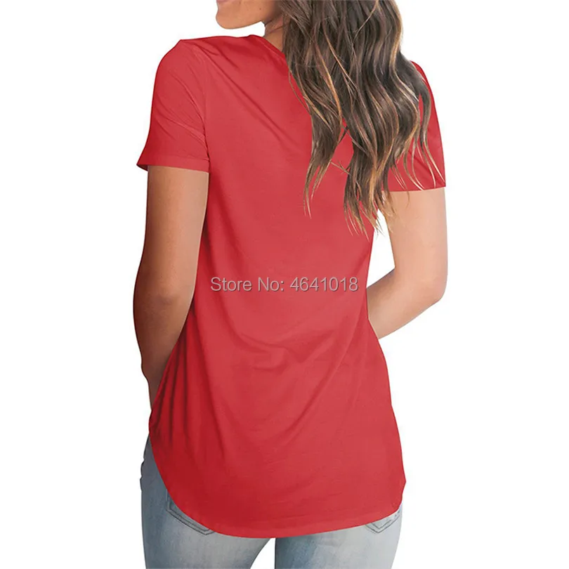 Women Tshirt 2019 Summer Large Sizes Solid V Neck Ladies Shirts Fashion Short Sleeve Casual T-shirt Loose Tops Female 5XL | Женская