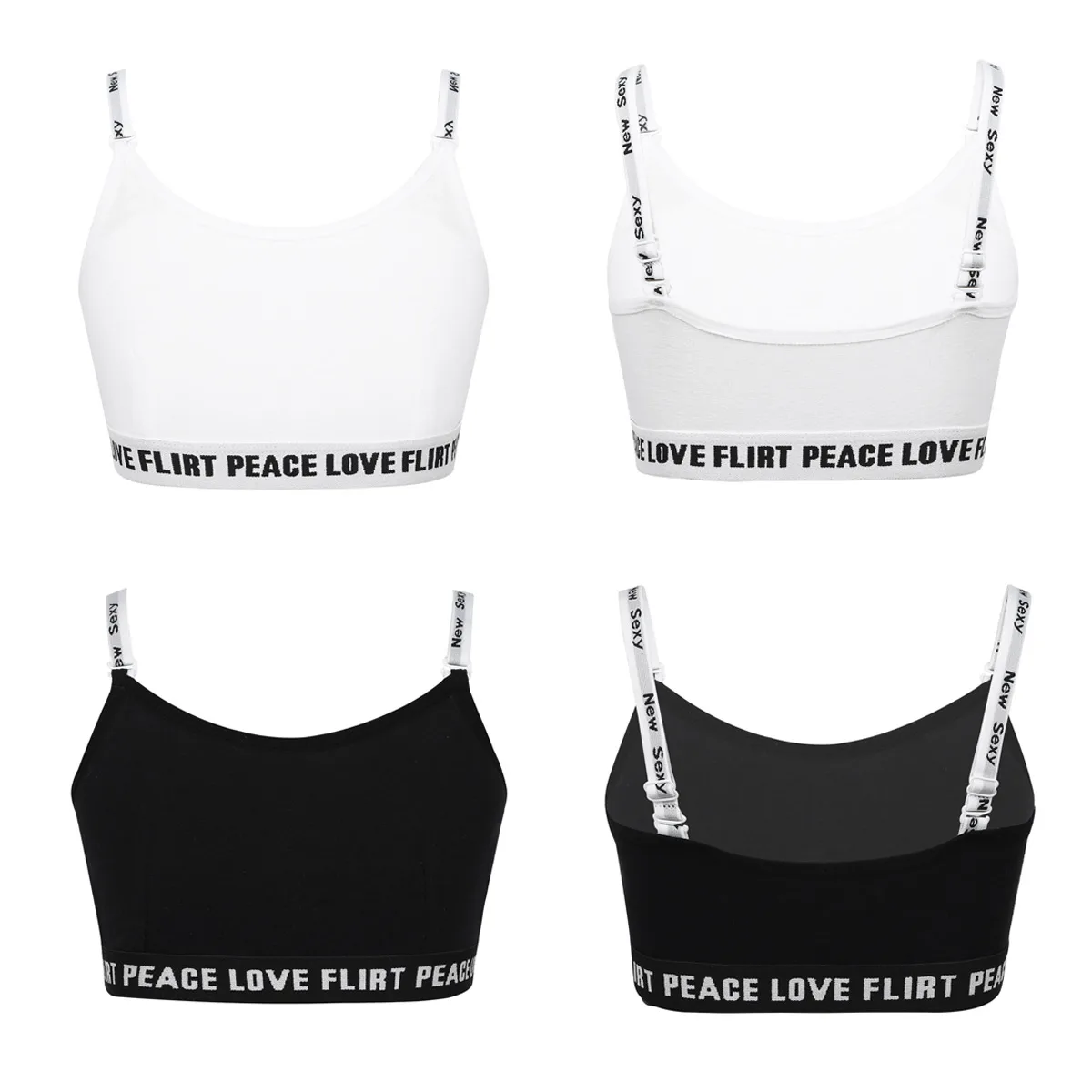 Puberty Growing Young Girls Soft Cotton Adjustable Shoulder Straps Training Tanks Underwear Sport Camisoles with Removable Pads | Детская