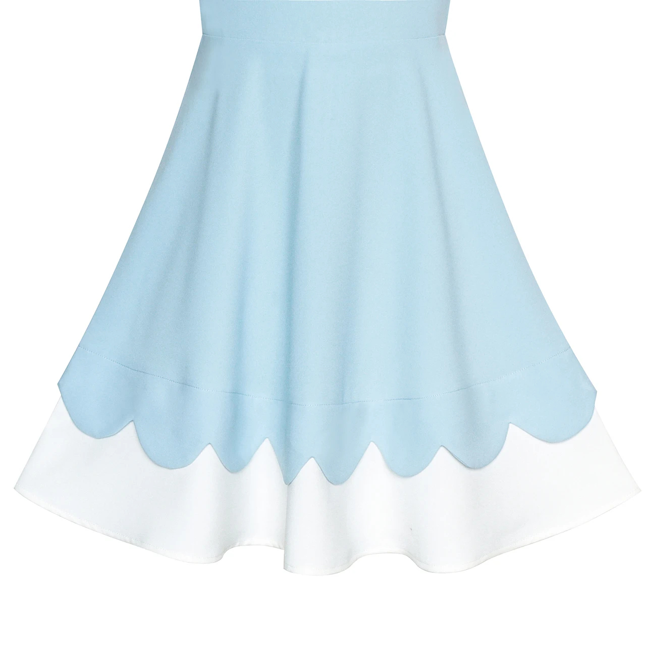 Sunny Fashion платья для девочек Назад Школа Синий Белый воротничок Галстук Короткий