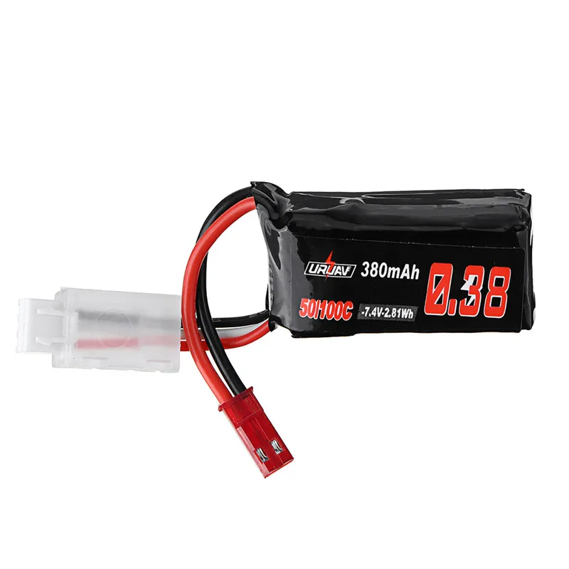 2 шт/4 шт URUAV 7 4 V 380mAh 50C/100C 2S Lipo батарея и JST разъем для радиоуправляемых дронов FPV