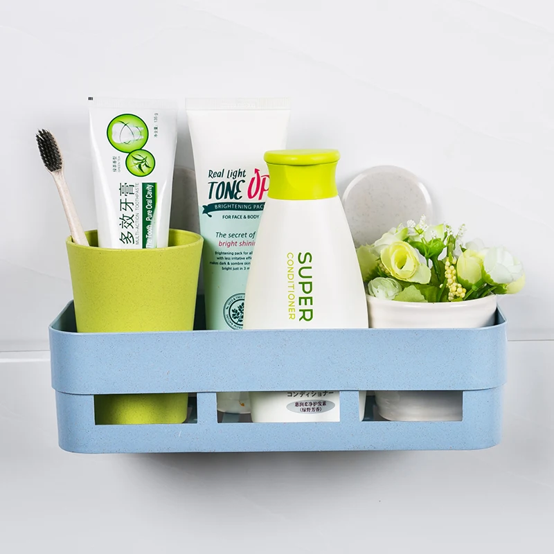 Suction Cup Bathroom Shelf Shampoo Holder Cosmetics Organizer Two Suckers Practical Storage Rack Kitchen Tools | Дом и сад