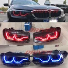 Дневные ходовые огни Icedriver для BMW, многоцветные светодиодные RGB-панели DRL для BMW 5 series, F10, F11, F18, G30, красные, синие, демонический глаз
