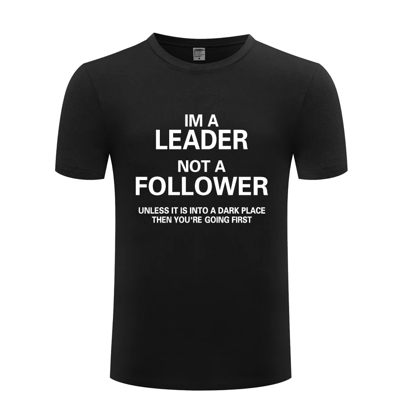 Шуточная цитата I'm a Leader забавная новая мужская футболка новинка | Отзывы и видеообзор