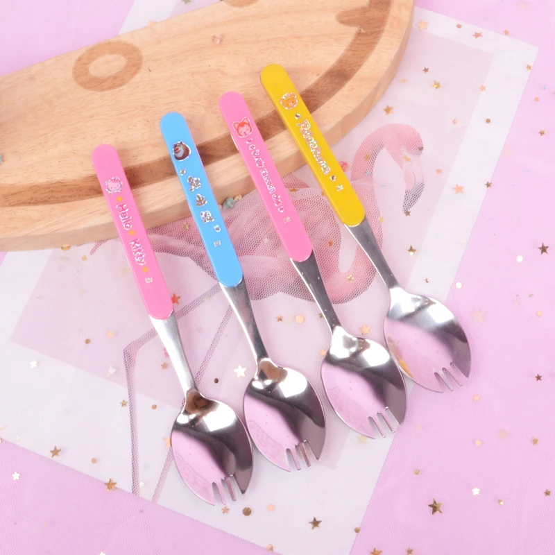 Мультяшная милая детская посуда вилка и ложка костюм детские учебные палочки для