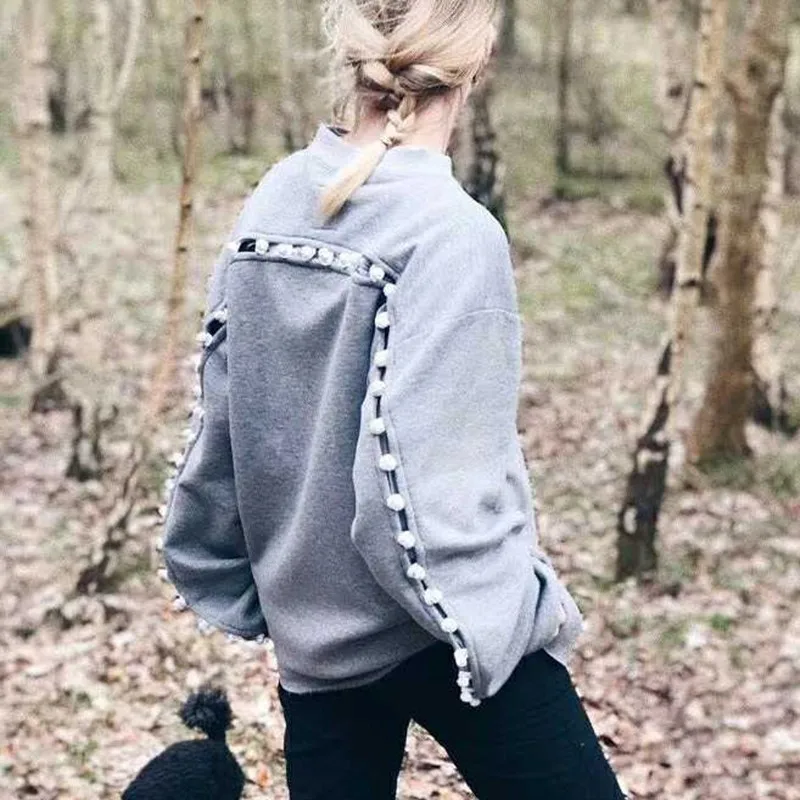 TWOTWINSTYLE осенне-зимняя женская толстовка пуловер с длинным рукавом Лоскутные Топы