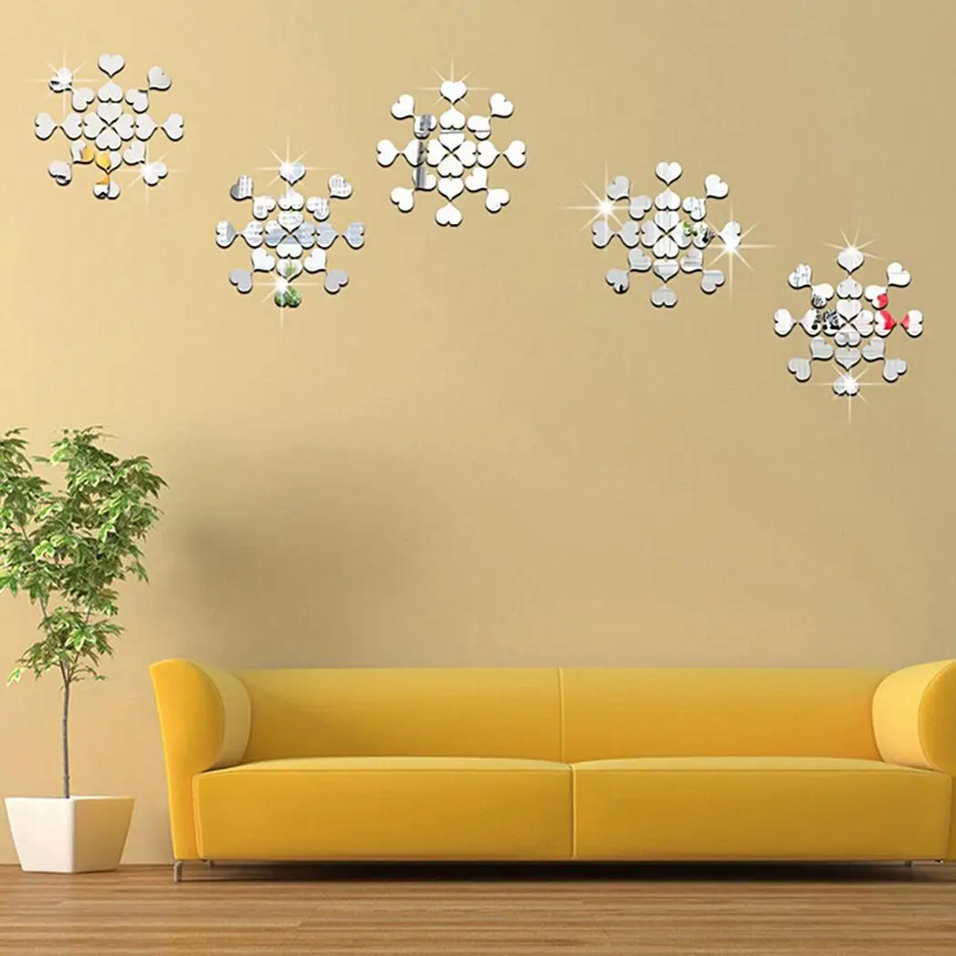 Wall Room Home Shape Decoration DIY Mirror 3D Modern Heart Stickers New Art | Дом и сад