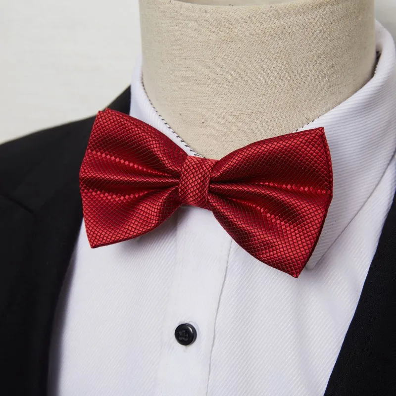 Black Bow Ties Pre Tied Men's Fashion Color Checked Bowtie Adjustable Business Wedding Papillon Men Accessories | Аксессуары для