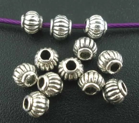 DoreenBeads 300 шт серебряный цвет маленький фонарь прокладки бусины фурнитура 4x4 мм