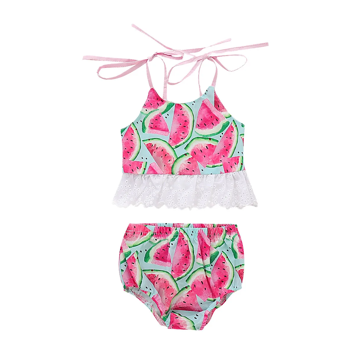 Baby Girl Swimsuit Watermelon Bathing Suits For Children Two Pieces Swimwear Beach Bikini Set Girls Biquini Infantil Suit P30 | Спорт и