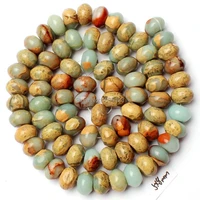 high quality 681012mm natural shou shan stone rondelle shape necklace bracelet jewelry gem loose beads 15 inch w2259