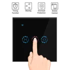 2 цвета EWeLink приложение EUUK Wifi умный сенсорный занавес переключатель голосового управления Alexa и Google Phone управление для электрического занавеса