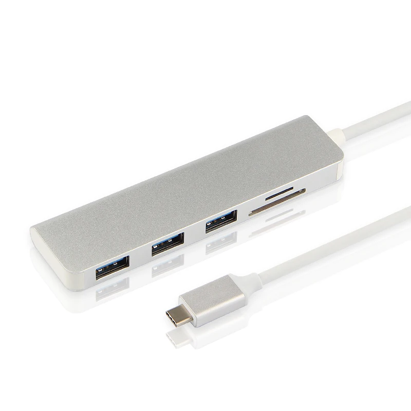 5-в-1 Type-C концентратор из алюминиевого сплава USB-C адаптер USB 3 0 порт SD/TF кардридер
