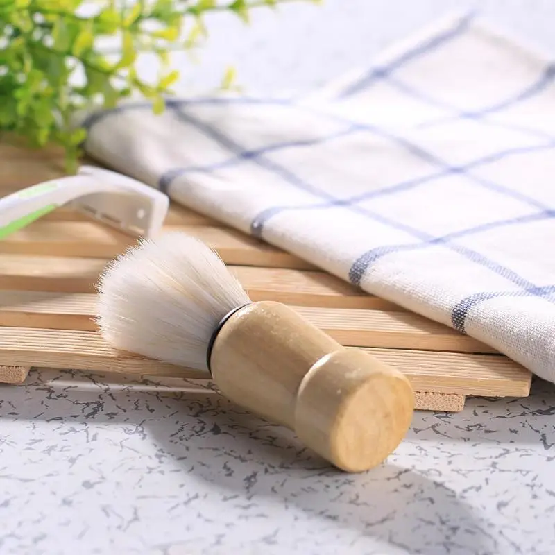 New Men Shaving Brush Salon Facial Beard Shave Tool Razor Cleaning Appliance with Wood Handle Dropshipping | Красота и здоровье