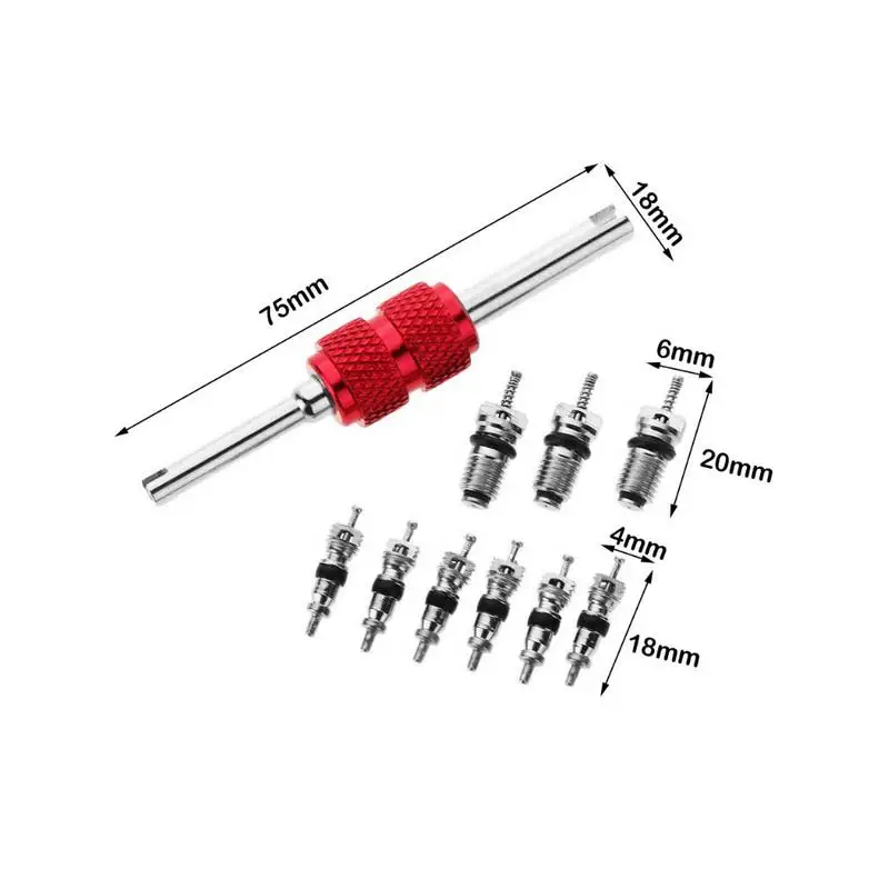 10pcs/set Car Air Conditioning Repair Tool Automobile Valve Core Wrench Tire Remover Installer For Air-conditioning Installation |