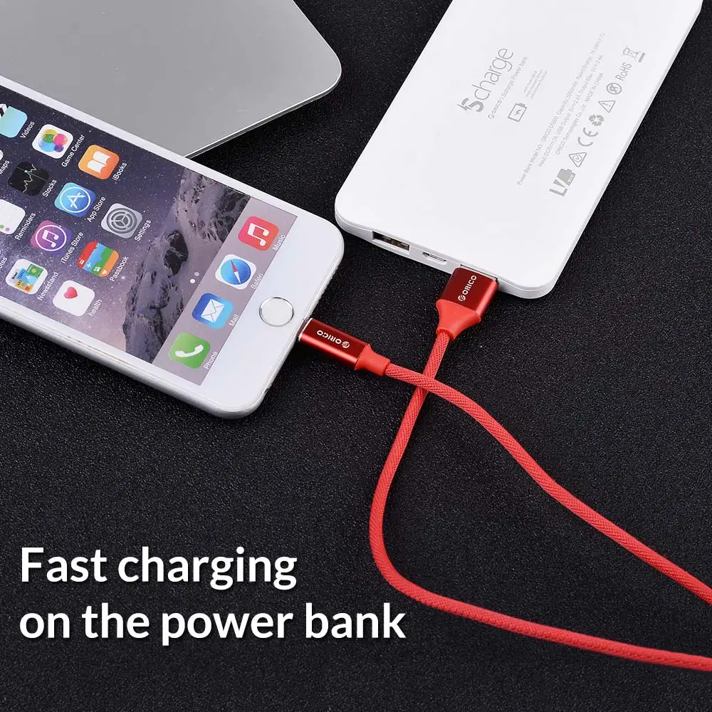 ORICO USB Cable with LED Indicator For iPhone 6 6s 7 Plus Denim Fast Charger Data Apple 5 5s IPad Air | Мобильные телефоны и