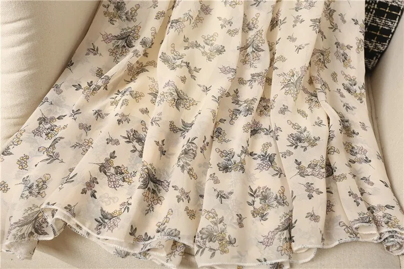Boho Женская Цветочная юбка пляжная шифоновая с цветочным рисунком летняя