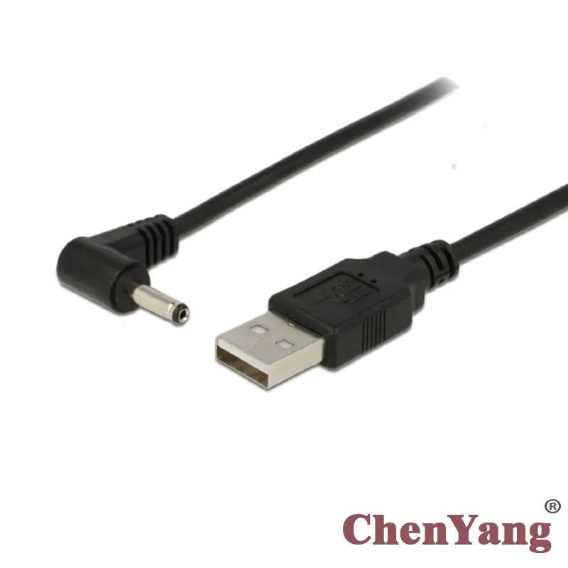 

CY Chenyang Right Angled 90 Degree 3.5mm 1.35mm DC power Plug Barrel 5v to USB 2.0 Male Cable 80cm
