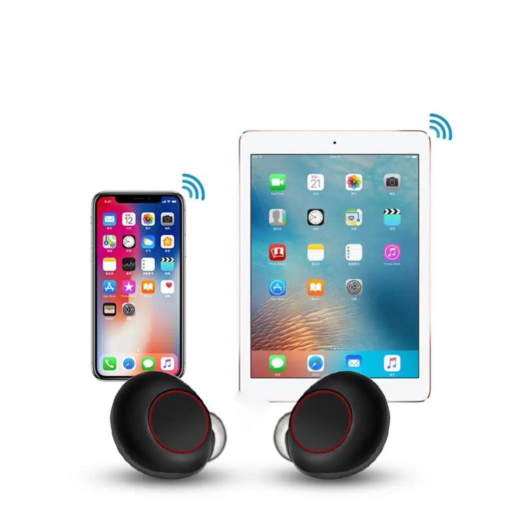 Мини T1 наушники вкладыши TWS с V5.0 Bluetooth 3D True Беспроводной стерео микрофоном
