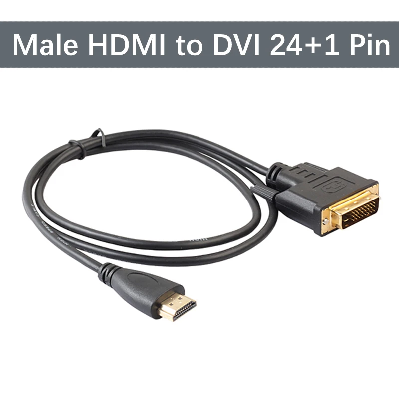 HDMI to DVI 24+1 DVI-D Male Adapter Video Cable Gold Plated 1080P for HDTV DVD Projector 1.5m High Speed