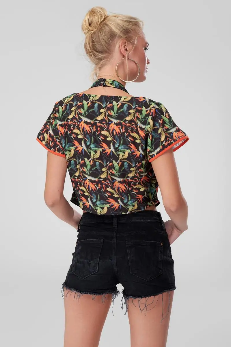 Многоцветная шнуровка с узором Trendyol Bluz TCLSS18EH0033 |