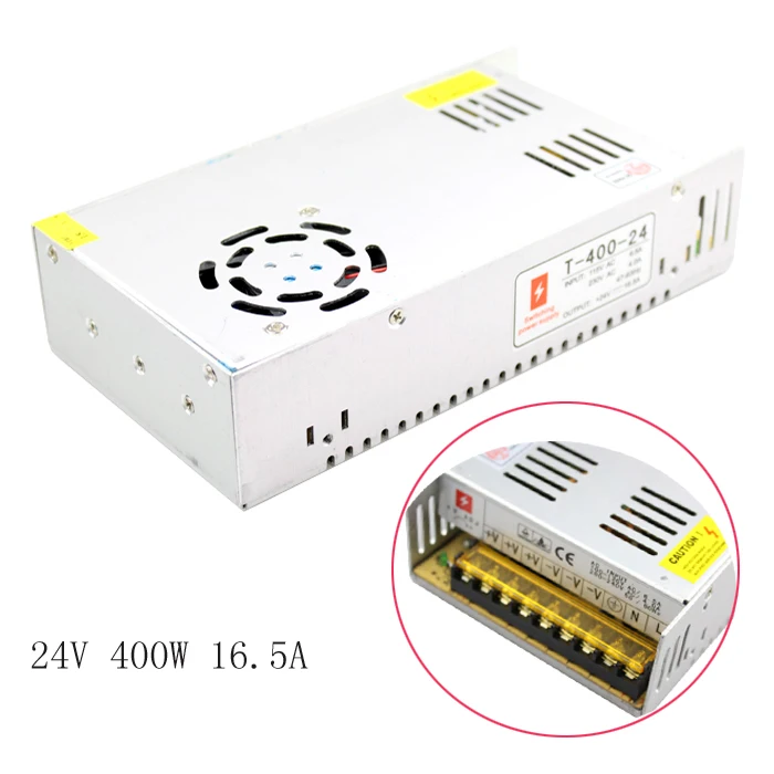 Фото 24V блок питания 16.5A 400W led трансформатор освещения ac dc Драйвер импульсного 24V блок питания 16.5A 400W led трансформатор освещения ac dc Драйвер импульсного
