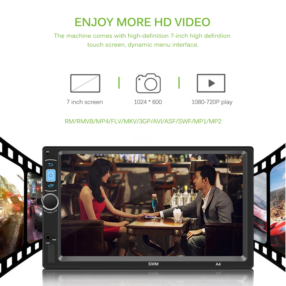 Высококачественный Автомобильный плеер 7-дюймовый большой экран A4 GPS задний вид