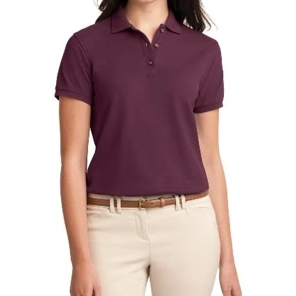 Порты и разъёмы Authority L500 Дамы Silk Touch Polo футболка темно-бордовый-Extra Small |