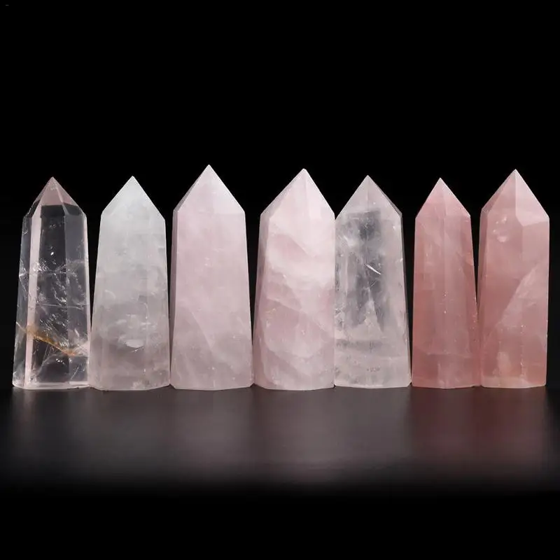 

New Natural Fluorite Crystal Pink Fluorite 50-60MM Quartz Crystal Stone Point Healing Hexagonal Wand Stone #CO