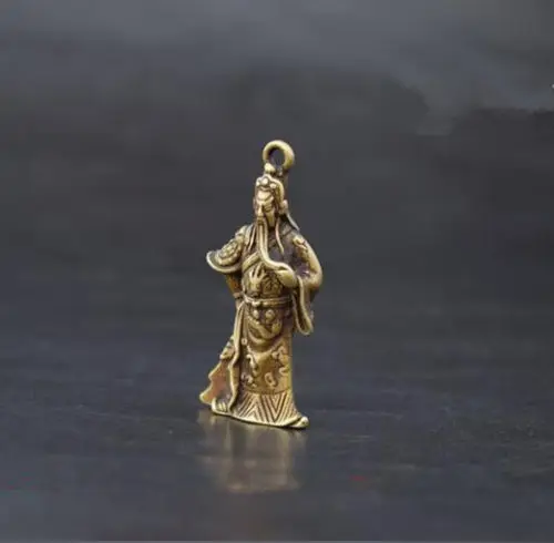Китайская коллекция архаизмов медный Бог богатства guan gong Маленькая подвеска