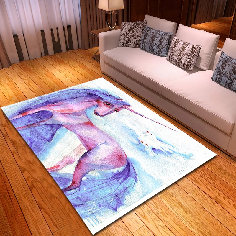 Детские Радуга Единорог звезды Rugs And Carpets шелковистый для маленьких домашние