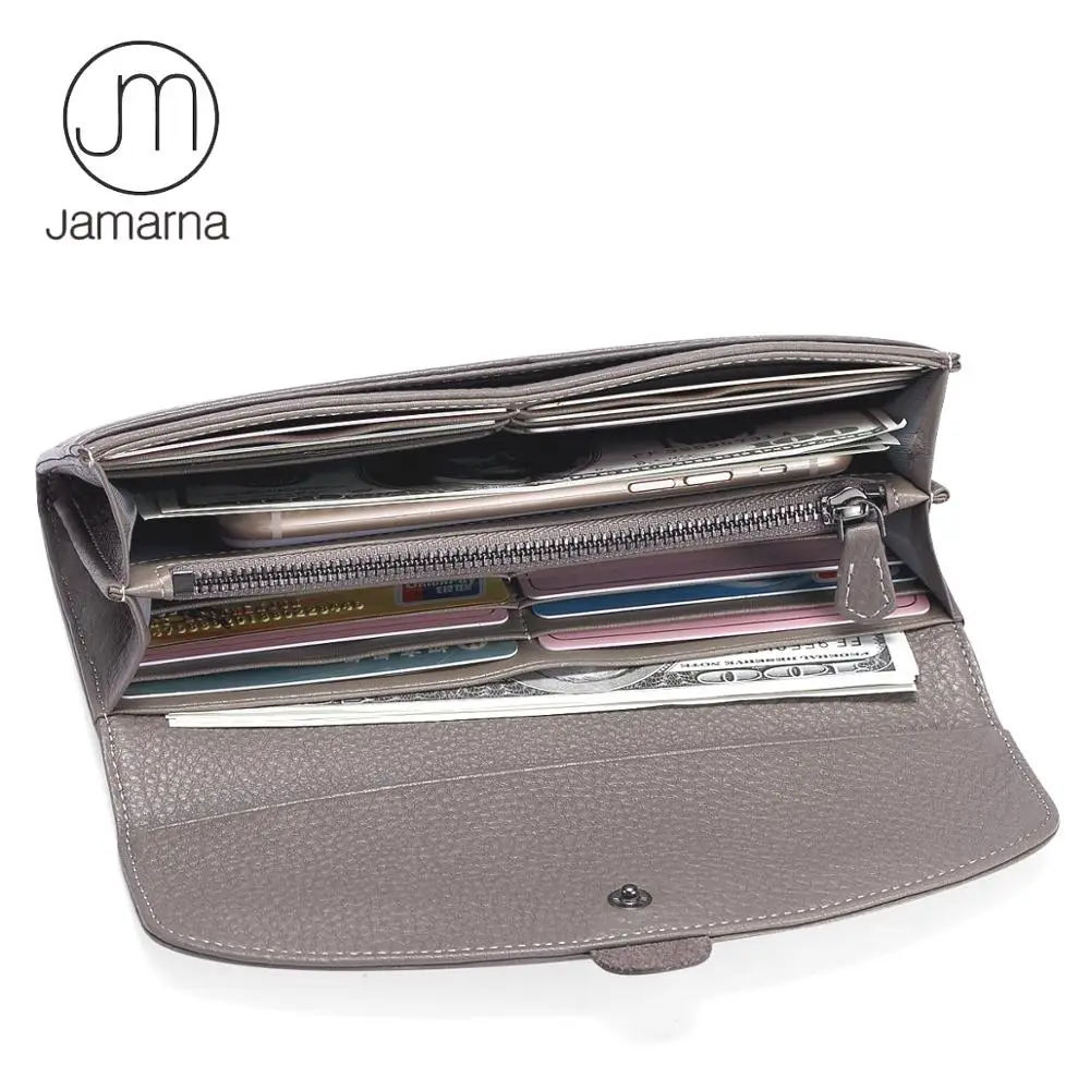 Кошелек jamarna женский из натуральной кожи длинные классические дизайнерские