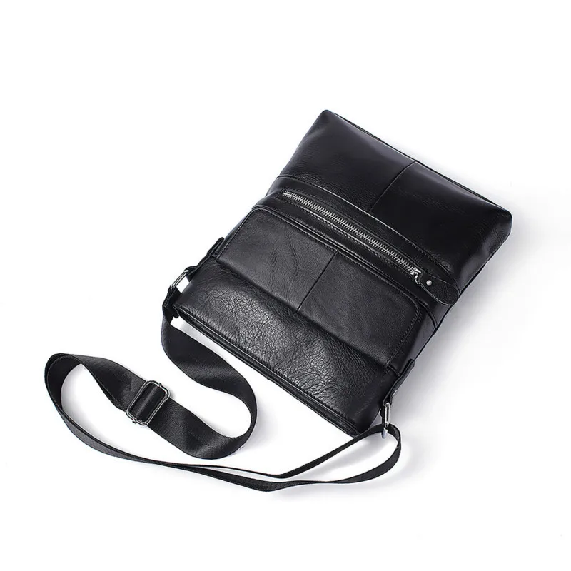 

Fashion Small Genuine Leather Men Shoulder Bags Solid Male Leather HandBags Black Mens Crossbody Bags Messenger Business Bag Men
