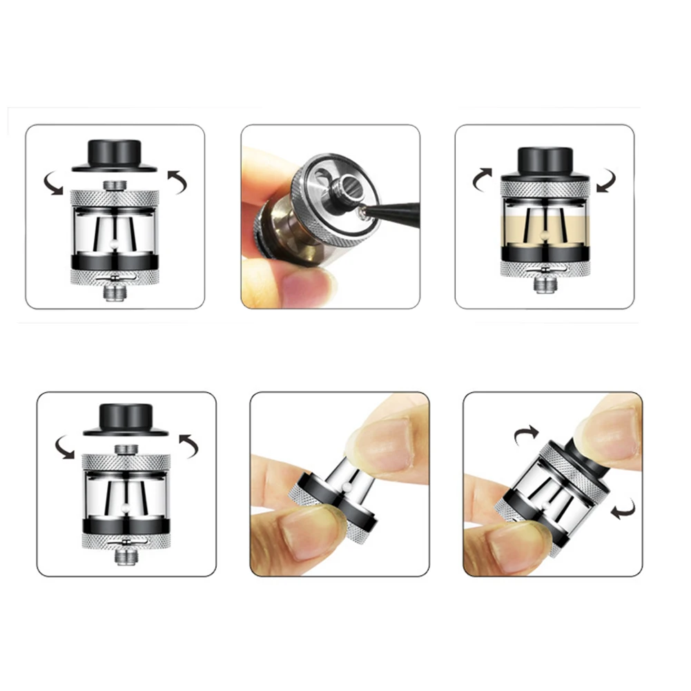 Mini RTA 30-100W Tank 3ml Capacity Build Deck Dual Adjustable Airflow Universal 510 thread e-Cigarette Atomizer | Электроника