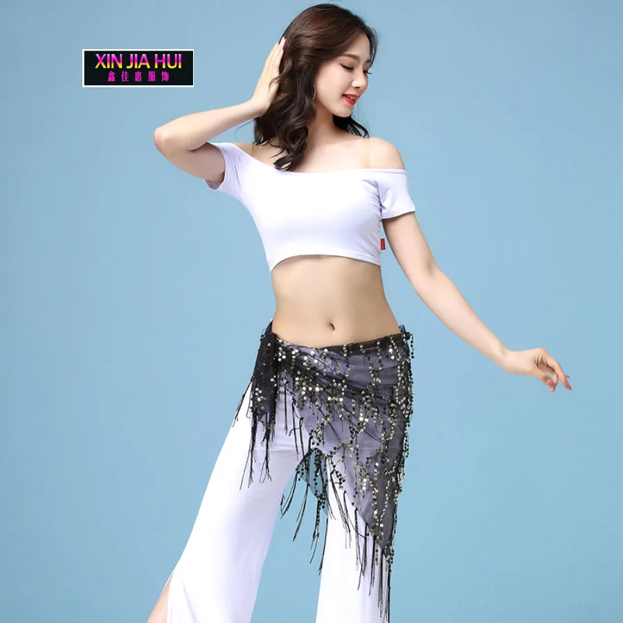 Triangle Piece Chain Scarf Waist Performance Practice Fashion Shiny Tassel Sequin Belly Dance Accessories Chinese Market Online |